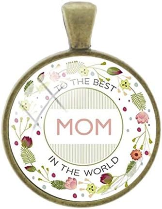 Pendants -1Pc Mom Red Picture Pendants Charms Personalized Mother Gift 25Mm Glass Bronze Plated Vintage Handmade Jewelry - Mm30