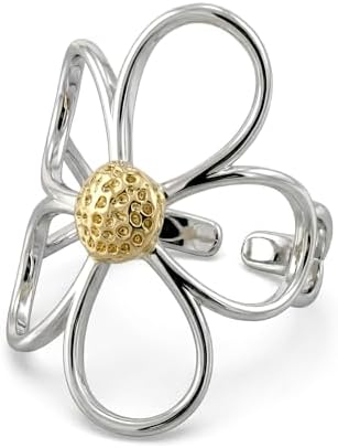 Amazon.com: Dtja Daisy Flower 925 Sterling Silver Adjustable Open