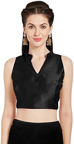 Mirchi FashionWomen's Art Silk Readymade Latest Saree Blouse Sleeveless Choli Top