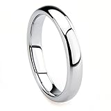 Tungsten Metal 4MM Plain Dome Wedding Band Ring Sz 6.0