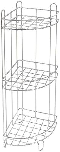 Top Quality Rust Proof Chrome Storage Rack Shelf Corner Shape 2 and 3 Tier Designs for Bathroom (Small, Medium, Extra Large) (3 Tier 19 x 19 x 47cm)