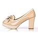 Charm Foot Fashion Bows Womens Chunky Heels Pumps Shoes