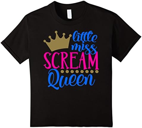 Kids Little Miss Scream Queen Funny Kid T-Shirt 6 Black