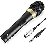 TONOR Wired Dynamic Microphone, XLR Handheld Karaoke Vocal Mic with 13ft Cable for Performance/Stage/Party/Karaoke Machine/Public Speaking/Wedding/Indoor Outdoor Activity, Black