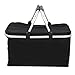 Insulated Folding Picnic Basket - Insulated Cooler with Carrying Handles (Black)