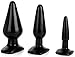 Beginner Anal Trainer Set by Healthy Vibes (3 Pack, Black) - Butt Plug Sex Toy Kit for Men or Women Prepares for Anal Sex - Anal Toys with Smooth Tapered Dilator for Easy Entry - Made with Premium PVC