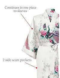 Swhiteme Kimono Robe para mujer, largo
