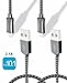 OTISA Lightning Cable 2Pack 5Ft/1.5M Nylon Braided iPhone Charger Compatible with iPhone 6/6s/6 Plus/6s Plus,iPhone 5/5s,iPhone 7/7 Plus,iOS Devices[Grey]