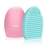 KINGLAKE 2 Pcs Makeup Brush Cleaner Cosmetic Makeup Brush Egg Silicone Cleaning Glove Little Scrubber Tool Mini Washboard for Make-Up Brushes
