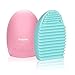 KINGLAKE 2 Pcs Makeup Brush Cleaner Cosmetic Makeup Brush Egg Silicone Cleaning Glove Little Scrubber Tool Mini Washboard for Make-Up Brushes