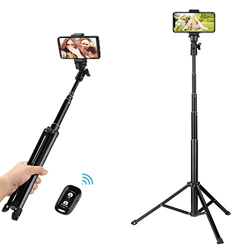 Selfie Stick Tripod, UBeesize 51 inch Extendable Selfie Stick with Tripod Stand & Bluetooth Remote, Compatible with iPhone Xs/Xs Max/X/8/8 Plus/7/7 Plus/Galaxy S9/S9 Plus/Note 8/S8/S7/Android Phone