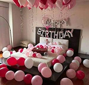 Trishra Happy Birthday Letter Foil Balloons 13 Letters Silver