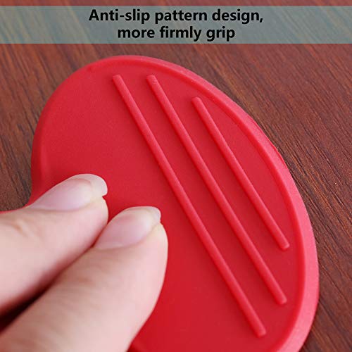 Silicone Pot Holders, YYP Silicone Heat Resistant Pot Holders, Oven Mini Mitts, Cooking Pinch Grips for Kitchen(No More Burning Your Fingers!)- Set of 3, Red - Thumbnail 6