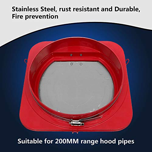 8 Inch Backdraft Damper Duct Red Vent Backflow Preventer, Inline Fan