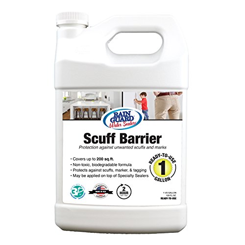 Click Here to See More Images Rainguard International SP-1401 Ready to Use 1 gal Premium Scuff Barrier for Wood and Masonry Surface, Clear, Bottle