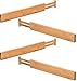 Royal Casa 100% Natural Bamboo Adjustable Standard Size Kitchen Drawer Dividers (17.6