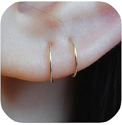14K Gold Filled Small Hoop Earrings for Cartilage