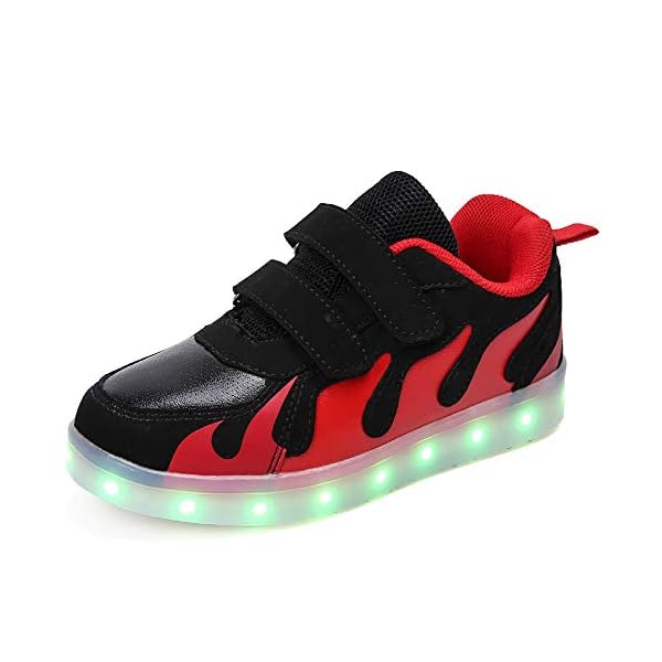 Unisex Bambini LED Lightup Scarpe,7 Colori USB Carica