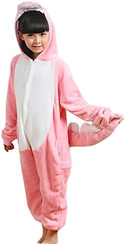 Missbleu Children's Pajamas Animal Cosplay Costume Kids Onesie Pink Dinosaur Size 140