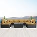 Modenzi 7G-U Outdoor Sectional Patio Furniture Espresso Brown Wicker Sofa Set (Dark Beige) primary