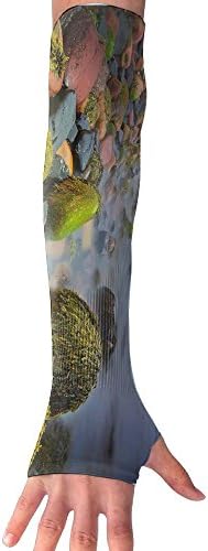 Landscape Stones Scotland Beach Clouds Island Cliff River Water Seaweed Sea Nature Unisex Sun Protection Arm Sleeve For Outdoor Sports, Climb, Running, Fishing, Driving, Armguards Set