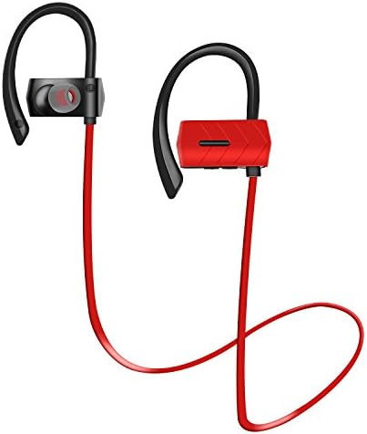 Headset Bluetooth Wireless, Bluetooth 4.1 Headphones Lightweight Stereo Earbuds With Waterproof Sweatproof Wireless Earbuds for Running Exercising (Red)