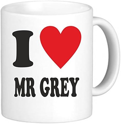 I Love Heart Mr Grey Fifty Shades Of Grey Novelty Mug White Ceramic Coffee Mug 11oz