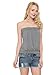 Maggie Tang Women's Tie Dye Modal Stretchy Sleeveless Pleated Tube Top Grey