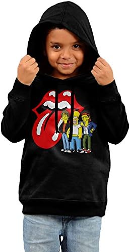 The Simpsons Rolling Stones Logo Tongues Homer Simpson Mick Jagger Keith Richards Toddler Hooded Sweatshirt