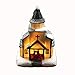 Lighting up Christmas Doll Figurine Tiny Resin House Building (Church House set of 2)