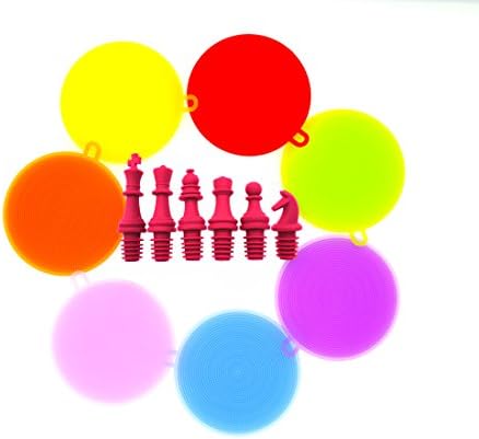 Silicone Sponge Mildew-Free Antibacterial Food Grade Dish Brush Multipurpose Magic Washing Sponges Heat Resistant Kitchen Scrubber 7 Pack and 6 Cork Stoppers
