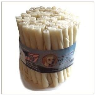 Wholesome Hide Beef Hide Twists - 5 inches long - 1/2 inch across - Economy Package of 100
