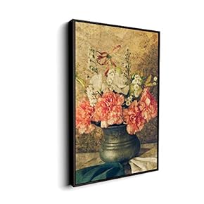 Canvas Wall Art for Living Room, Bedroom Vintage Flower Framed Canvas Prints for Home Decoration Ready to Hang - 16"x24" inches