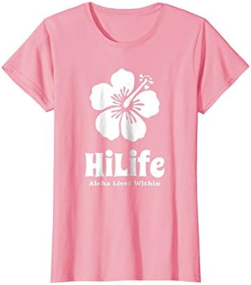 Womens HiLife Hawaii T shirt Hawaiian Aloha Flower Medium Pink
