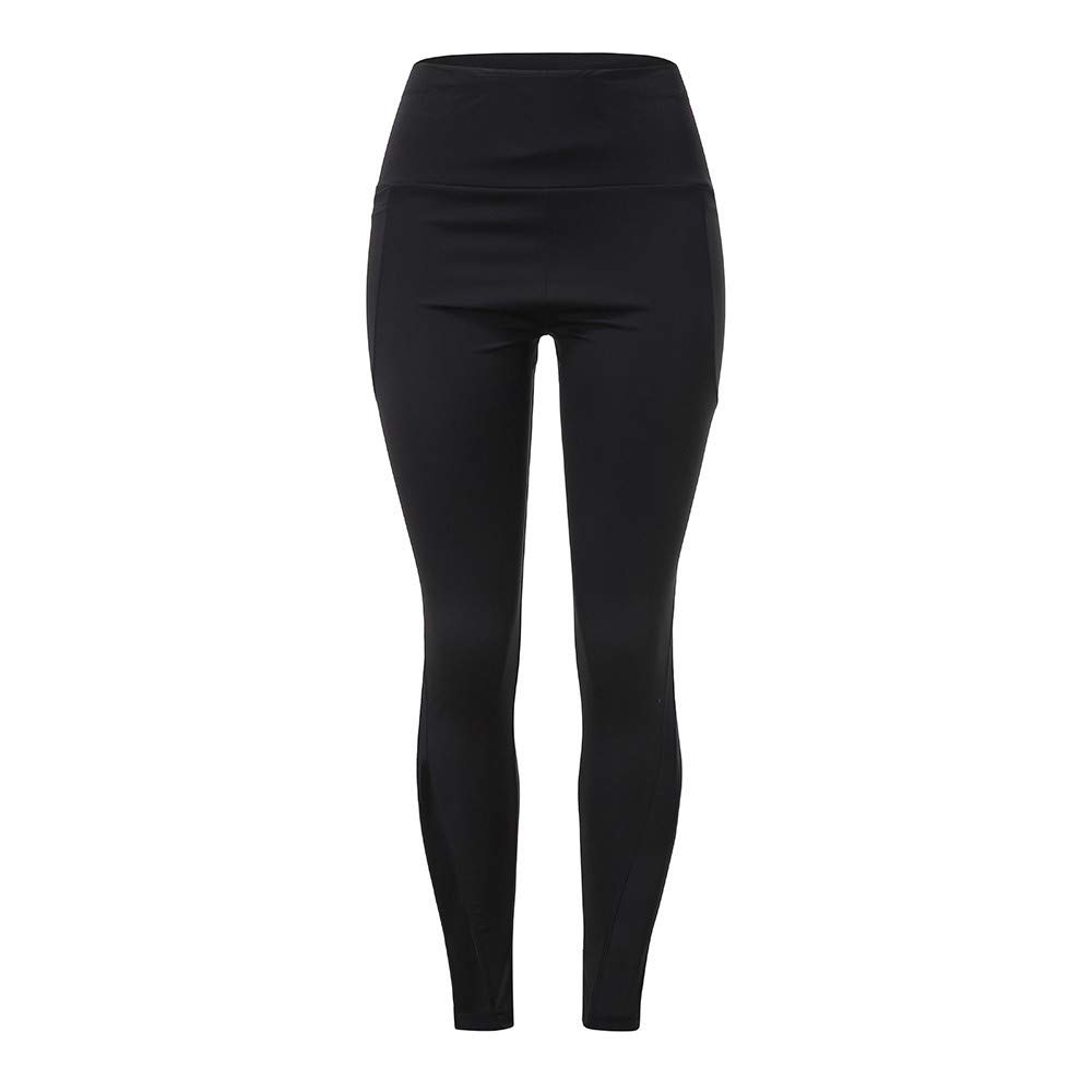 Sugely High Waist Leggings, Womens Running Tights with Pockets Power Stretch Yoga Pants Slim Fit Sports Trousers