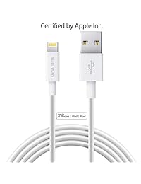 Apple MFi - Cable Lightning certificado para iPhone y iPad, cargador rápido, cable de carga para iPhone Xs XS Max, XR, X, 8 8Plus, 7 7Plus, 6 6Plus, iPad Pro Air 2, iPad Mini 4 3 2, iPod Nano Touch, color blanco