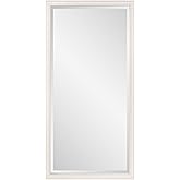 Howard Elliott Collection Large Beaded Rectangular Wall Mirror, Natural Frame Full Length Vanity Mirror with Beveled Glass fo