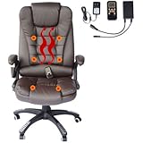 Home Office Computer Desk Massage Chair Executive Ergonomic Heated Vibrating (Brown)
