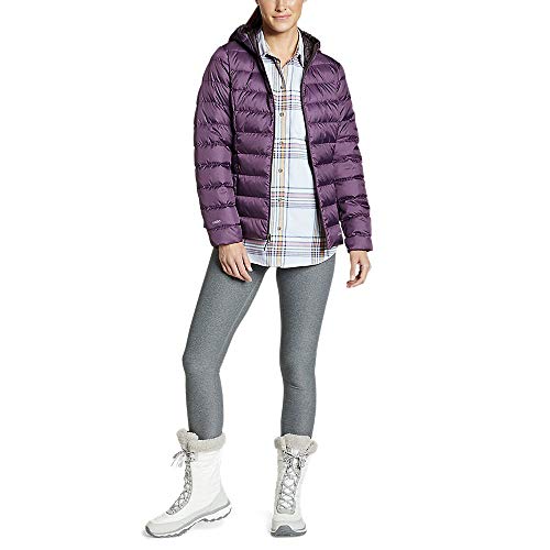 Eddie Bauer Women's CirrusLite Down Hooded Jacket, Black Regular S