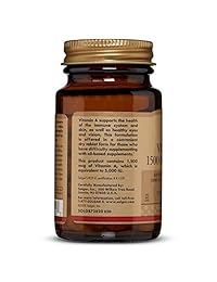 Suplemento de Vitamina A seca, 5000 UI, tabletas, 100 piezas, de Solgar, E2820, 1, 1