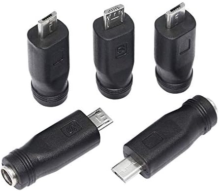 SinLoon USB Micro to DC Adapter USB Micro Male to DC 5.5×2.1mm DC Female Connector Charge Barrel Jack Power Adapter for Mobile Phone Multimedia Speaker Charging (Micro to DC)