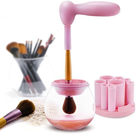 Portable Makeup Brush Cleaner, WINSSES Electronic Automatic Brushes Cleaning, Quickly Wash and Dry All Kinds of Makeup Brushes (Pink)