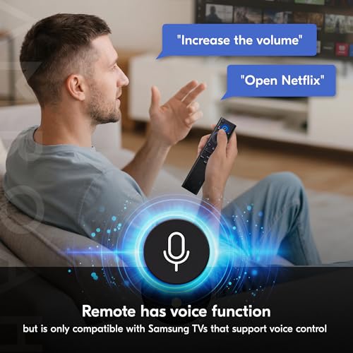AMROAH Remote Control Replacement for Samsung Smart TV with Voice Control, Compatible with Frame, Curved, Crystal UHD Models 2019–2026
