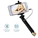 Balichun Universal Telescopic Wired Selfie Stick with Rotatable and Extendable Clamp - Gold