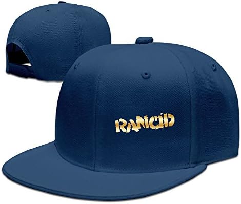 Rancid Band Gold Logo Baseball Snapback Hat Navy