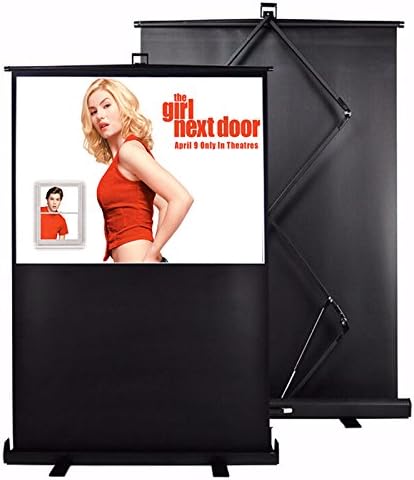 Maxstar 55" Screens Stand Floor Pull up Portable Projector Screen, 16:9 Aspect Ratio (Matte White) with Carrying Case