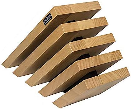 Artelegno Magnetic Knife Block Solid Beech Wood 5 Panel, Luxurious Italian Venezia Collection by Master Craftsmen Displays up to 10 High-End Knives Elegantly, Eco-friendly, Walnut