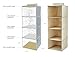 iwill CREATE PRO Collapsible Hanging Clothes Storage Shelves, Hanging Shoe Storage Bag for Closet, 4 Shelf, Separate Folding Drawer, Beige