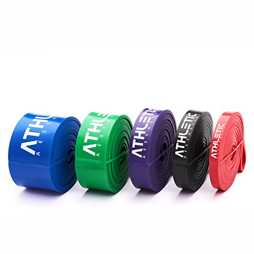 Widerstandsbänder / Fitnessbänder [Einzeln und im preiswerten Set] - Resistance-Bands in Studioqualität für Krafttraining & Fitness - Widerstandsband / Fitnessband / Klimmzug-Band - ATHLETIC AESTHETICS