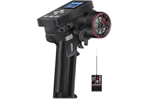 GLOBACT HOTRC CT-8B 8CH Radio Transmitter & F-08A Receiver 8 Channel Color Screen Remote Control 2.4G for 1/8 1/10 1/18 1/24 RC Crawler Drift Truck Car Boat Tank TRX4 TRX4M SCX10 SCX24 Upgrades